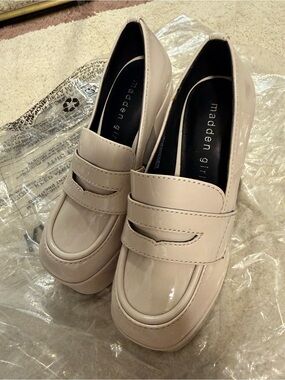 Madden Girl Patent Cream Loafers